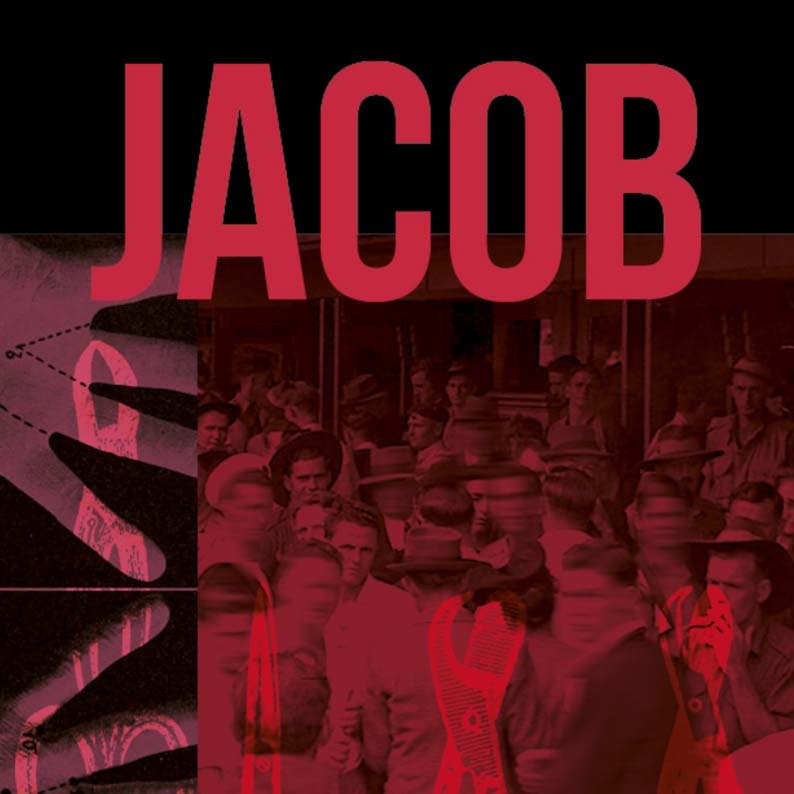 Jacob cover showing a crowd of people looking towards the reader.